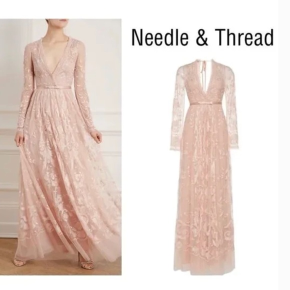 Needle & Thread Dresses & Skirts - Needle & Thread Eleanor layered gowns available in pink and grey gray